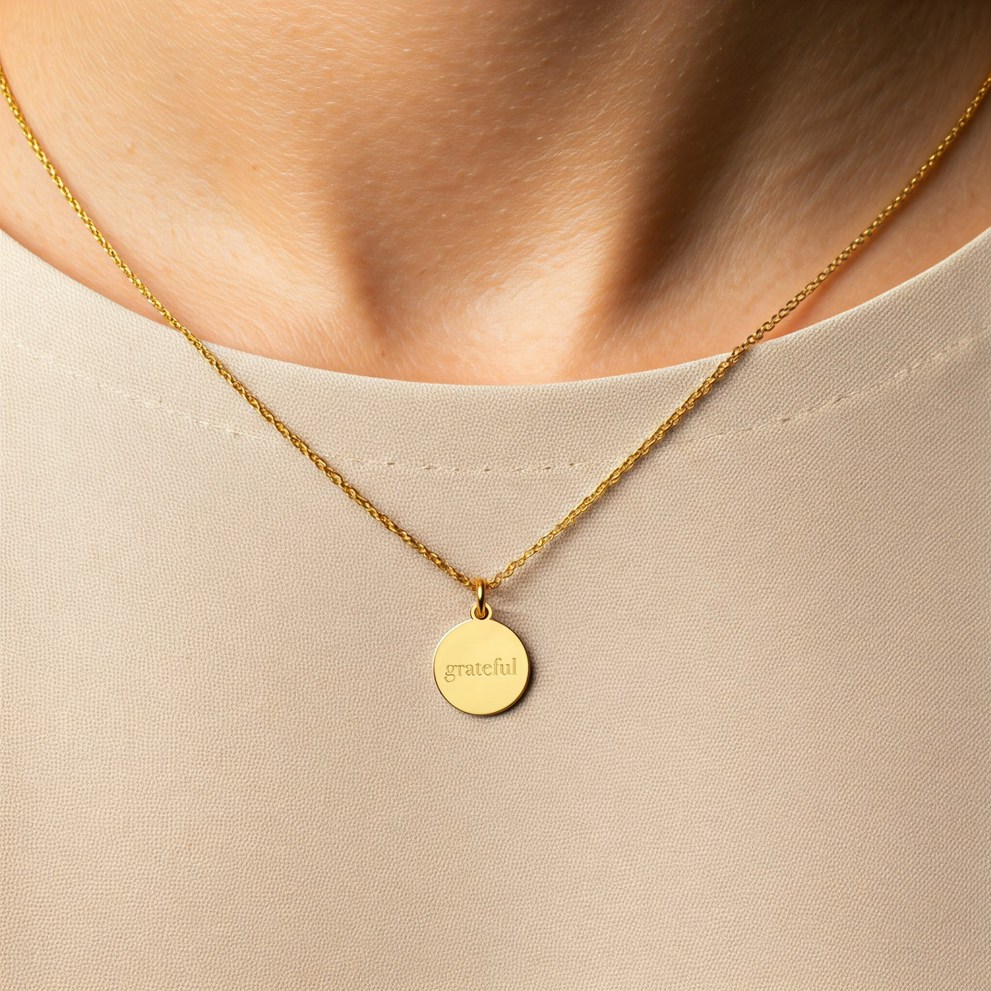 Personalized Circular Pendant Charm Necklace