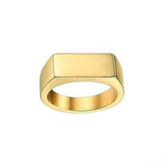 Custom Engraved Square Signet Ring Band