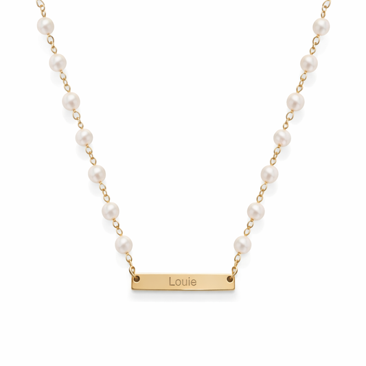 Customizable Gold Pendant Pearl Necklace