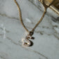 Dangly Diamond Studded Initial Necklace